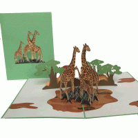 pop-up giraffen met baby kaart